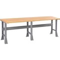 Tennsco Tennsco WB-1-3696W Flared Leg Fixed Height Workbench - Hardwood Square Edge 96x36x33-3/4 Gray WB-1-3696W-MGY